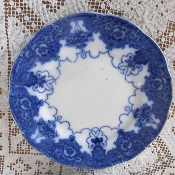 Flow Blue Plate Flow Blue England Blue and White China Cobalt Blue Plates Walls - Picture 1 of 6